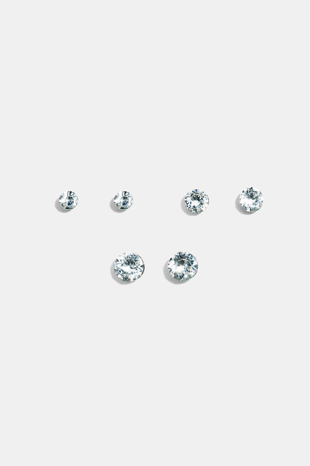 Øredobber med runde glasstener 3pack i gruppen Smykker / Øredobber / Flerpakning hos Glitter (110019)