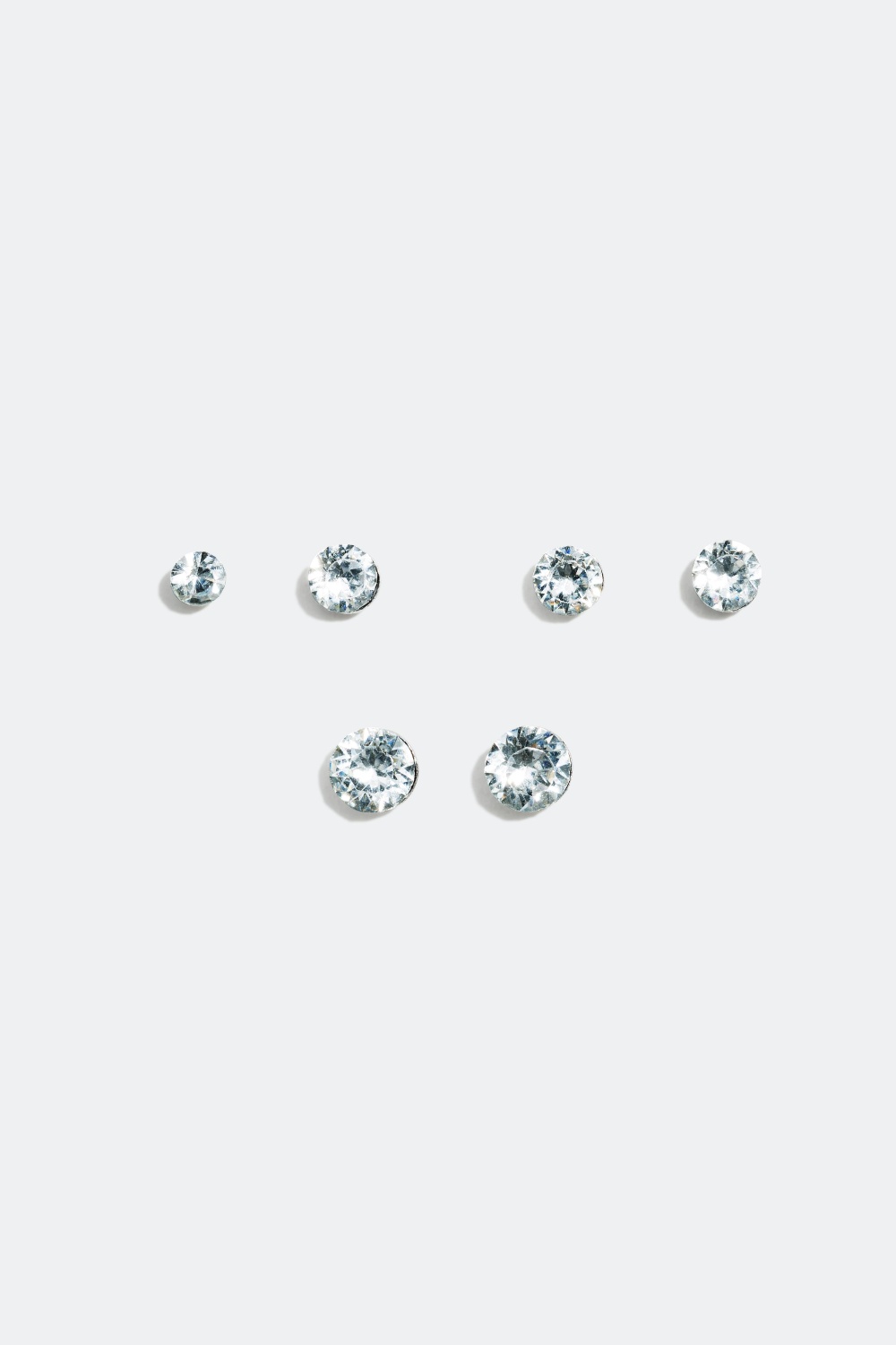 Øredobber med runde glasstener 3pack