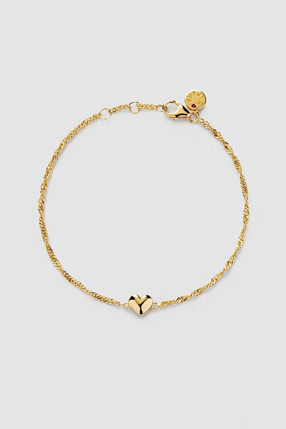 Puffy Heart Bracelet 18k Gold Plated i gruppen Gullbelagt ekte sølv / Gullbelagte armbånd hos Glitter (1200300-12-ONESIZE)