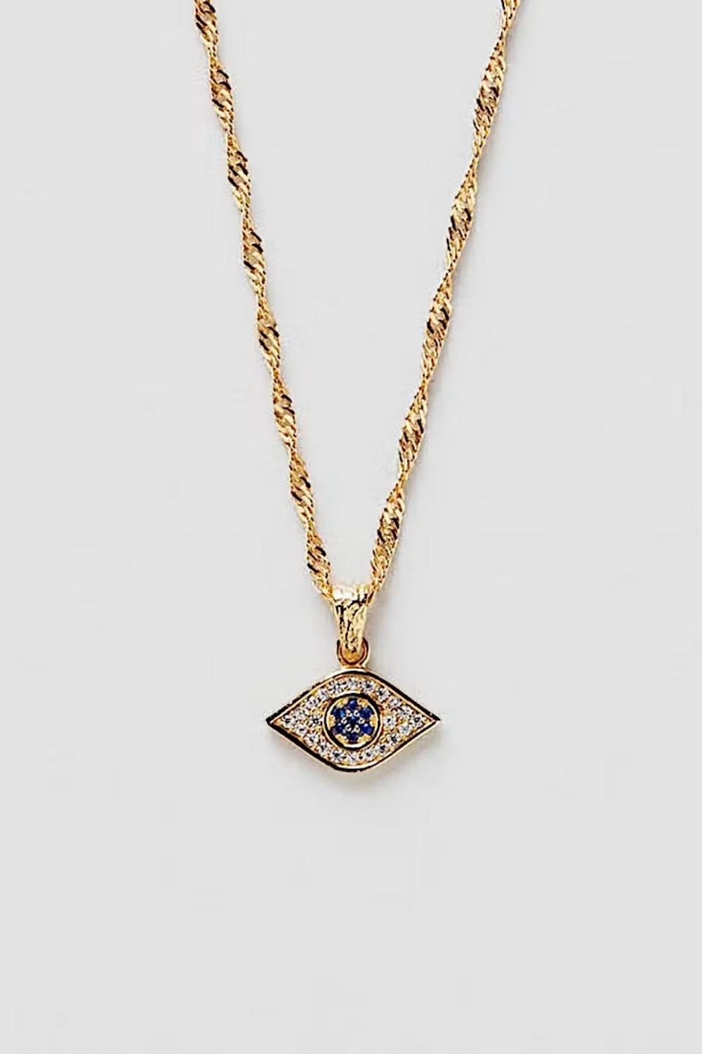 Watchful Eye Necklace 18k Gold Plated i gruppen Gullbelagt ekte sølv / Gullbelagte halskjeder hos Glitter (1400398-12-ONESIZE)