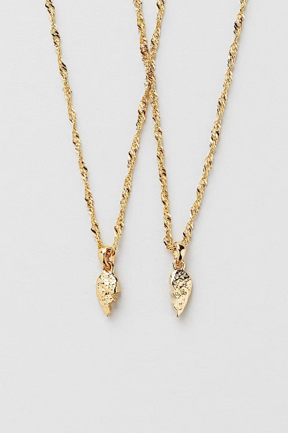 Valentina Heart Necklace 24k Gold Plated, 2-pack i gruppen Smykker / Halskjeder / Halskjeder med anheng hos Glitter (1400657-12-ONESIZE)