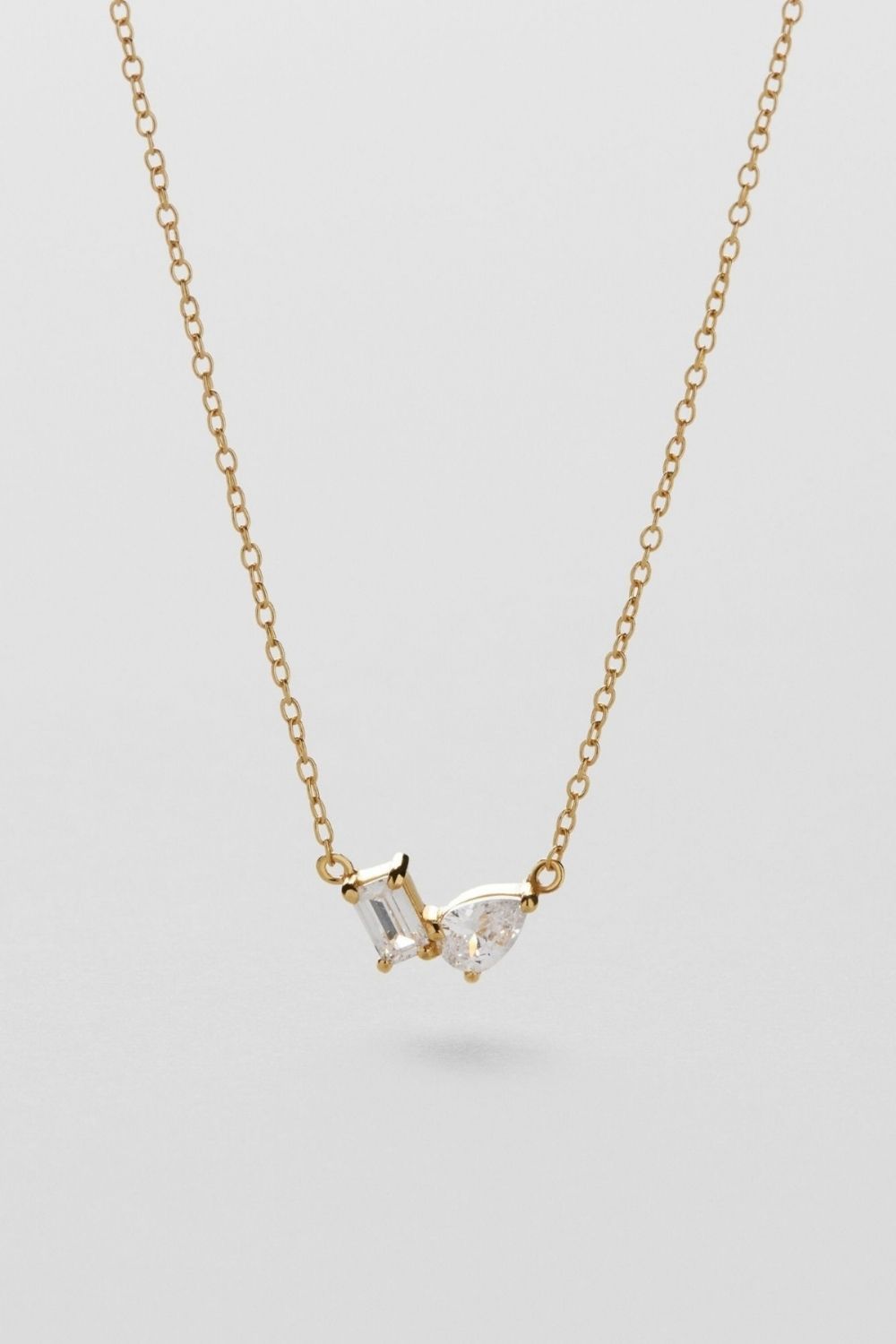 Toi et Moi Necklace 18k Gold Plated i gruppen Gullbelagt ekte sølv / Gullbelagte halskjeder hos Glitter (1400859-12-ONESIZE)
