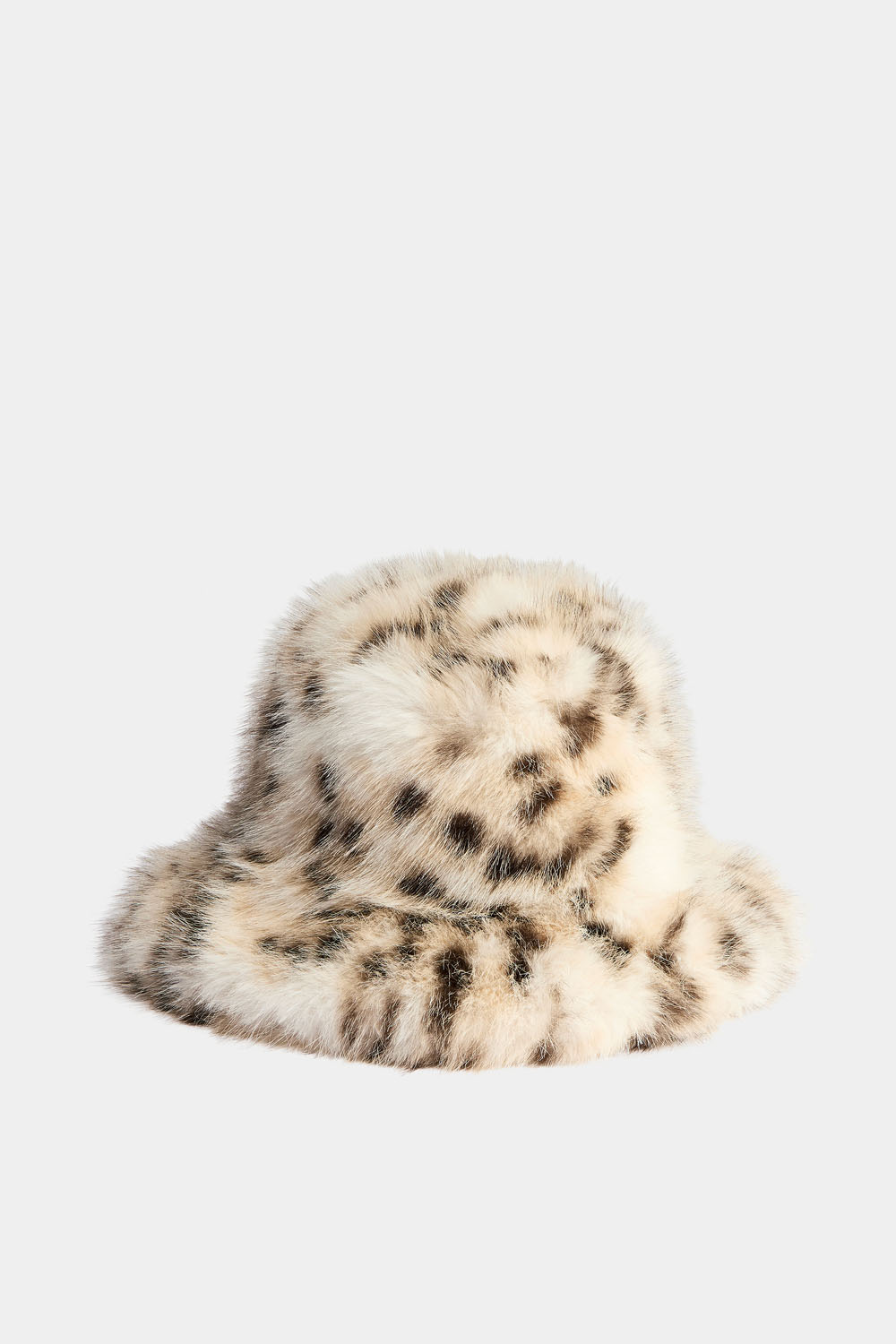 Leopardmønstret lue med fuskepels i gruppen Accessories / Strikket / Luer hos Glitter (171001480900)