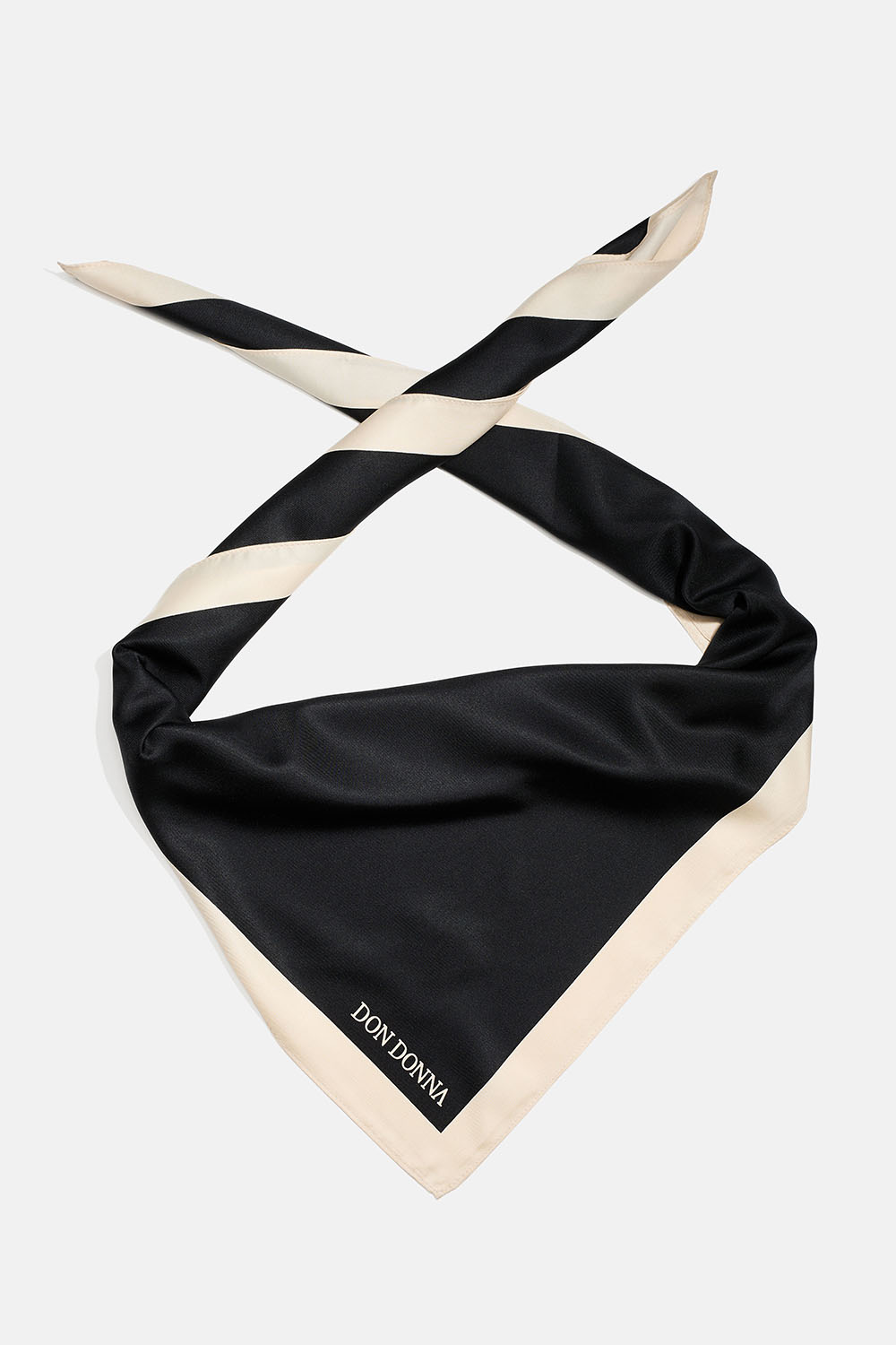 Svart sjal i imitert silke med hvite kanter i gruppen Accessories / Scarves hos Glitter (171001599000)