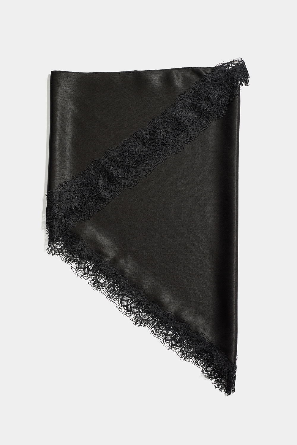 Svart satengskjerf med blondekant i gruppen Accessories / Scarves hos Glitter (171001689000)