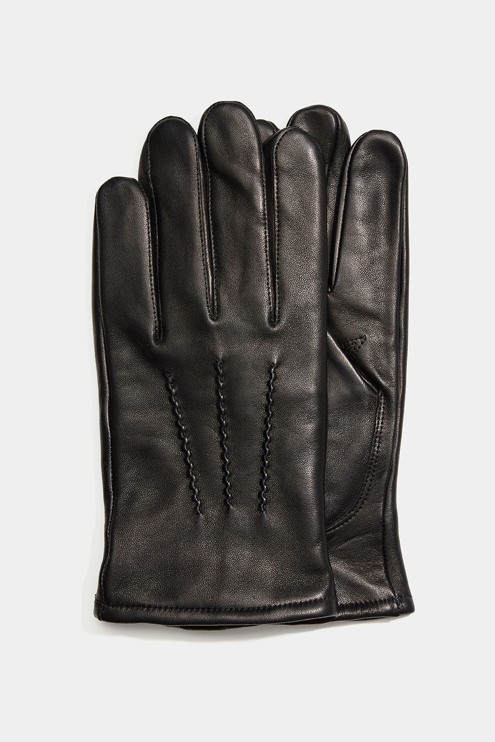 Svarte skinnhansker for menn med dekorative sømmer og fôr i ullblanding i gruppen Accessories / Skinnhansker / Skinnhansker til herre hos Glitter (1710017190)
