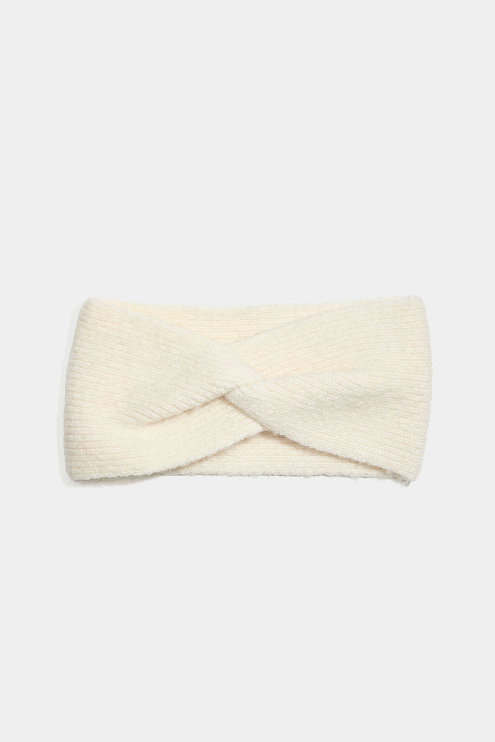 Hvitt ribbestrikket pannebånd med knute i gruppen Accessories / Strikket hos Glitter (171001833100)