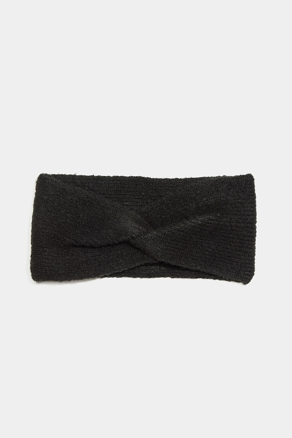 Svart ribbestrikket pannebånd med knute i gruppen Accessories / Strikket hos Glitter (171001839000)