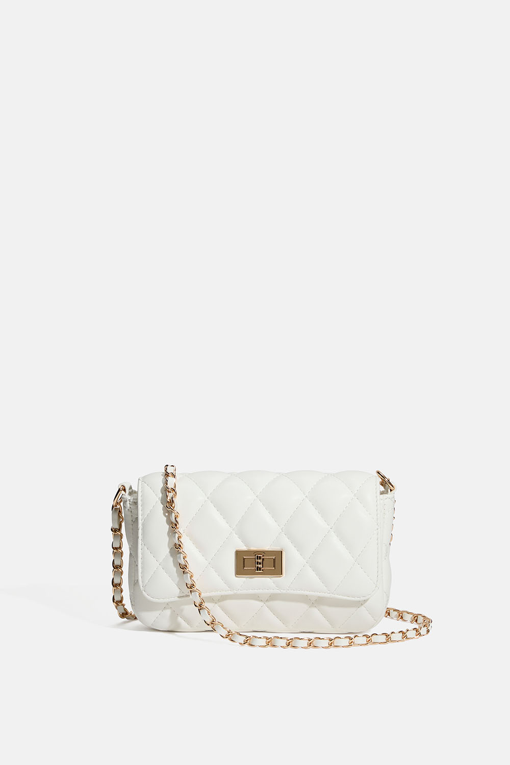 Hvit, quiltet veske med skulderrem i gruppen Vesker / Skuldervesker hos Glitter (172000853000)