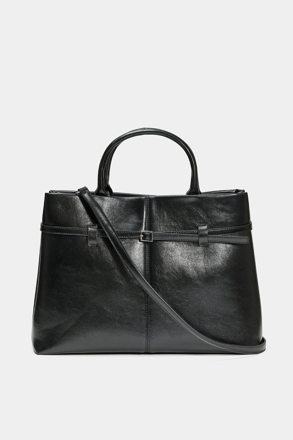 Sort veske med beltedetaljer i gruppen Vesker hos Glitter (172001659000)