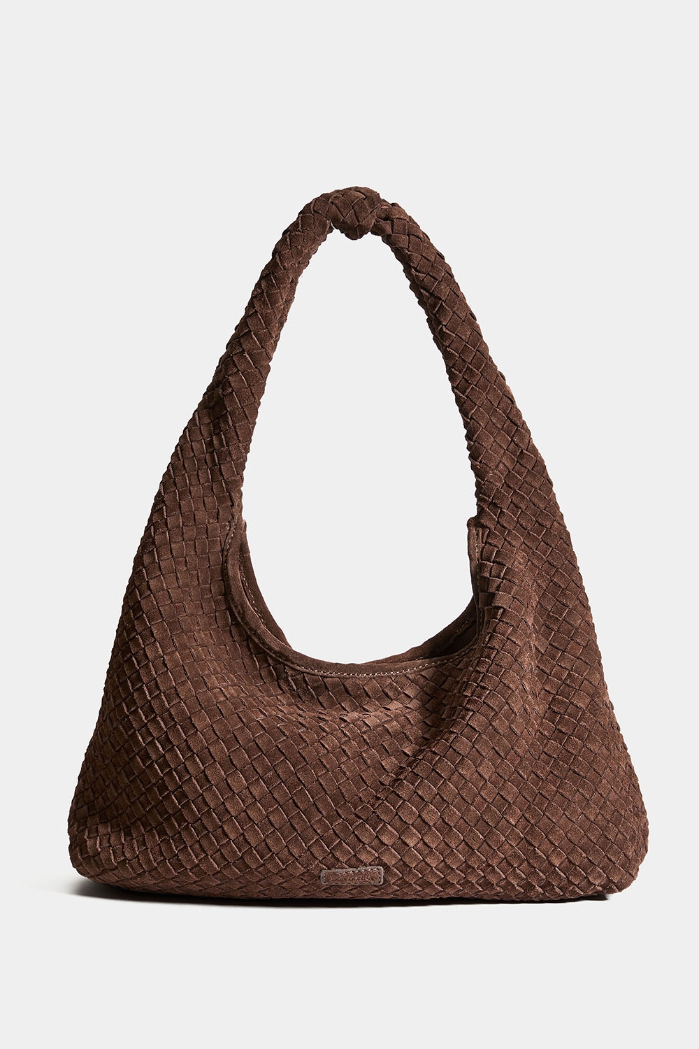 Brun veske i semsket skinn med flettet tekstur i gruppen Don Donna - vesker hos Glitter (172001818200)