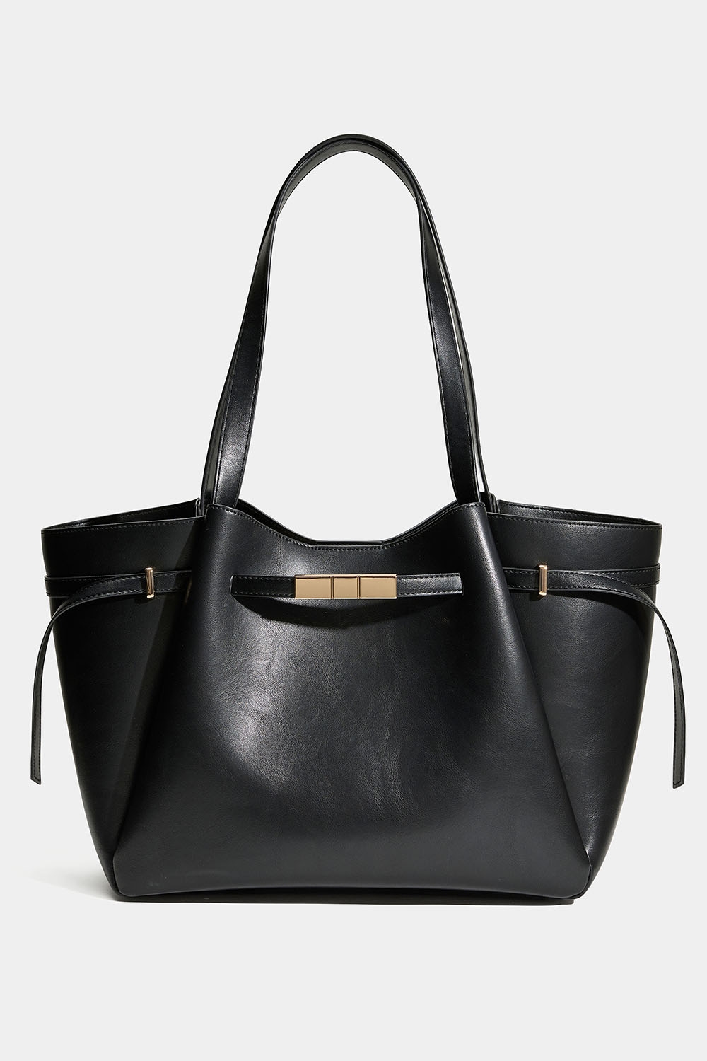 Sort handleveske med gulldetaljer i gruppen Vesker / Shoppers hos Glitter (172001899000)