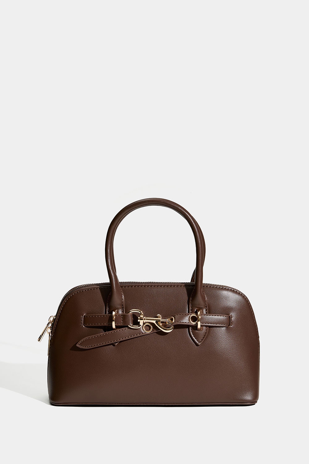 Brun håndveske med rem og låsdetalj i gruppen Vesker hos Glitter (172001948000)