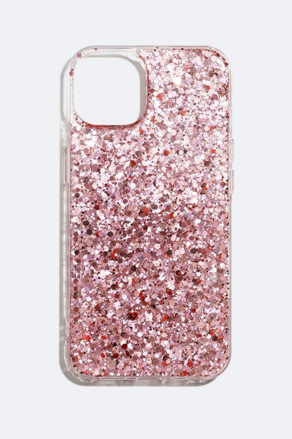 Gjennomsiktig mobildeksel med rosa glitter i gruppen Accessories / Mobiltilbehør / Mobildeksel hos Glitter (1740003950)