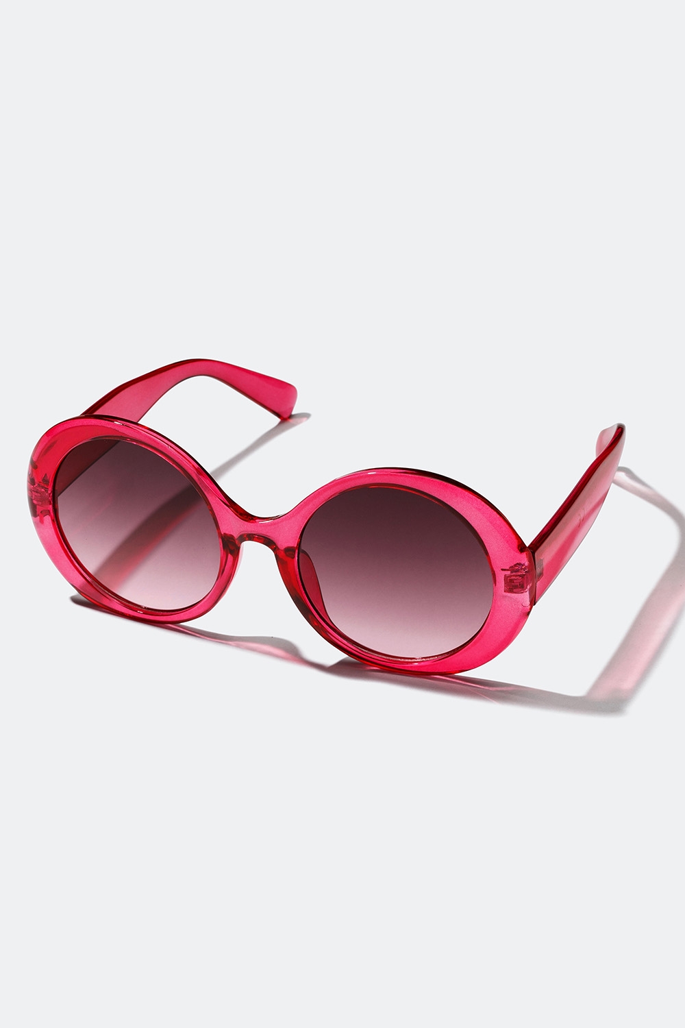 Store, runde solbriller med rosa innfatning i gruppen Solbriller hos Glitter (176000505200)