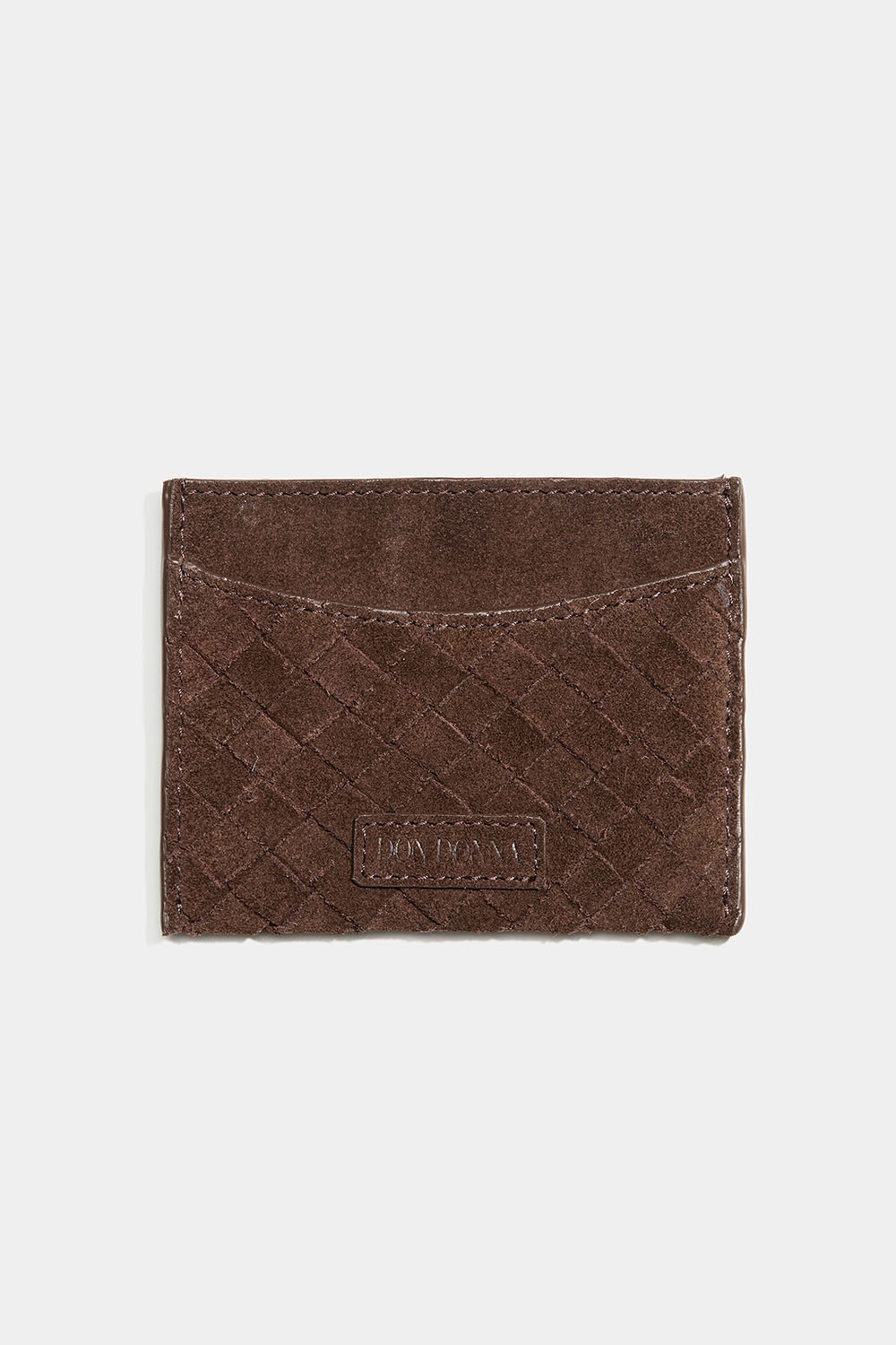 Flettet kortholder i brunt semsket skinn i gruppen Accessories / Lommebøker & kortholdere / Kortholdere hos Glitter (177000658200)