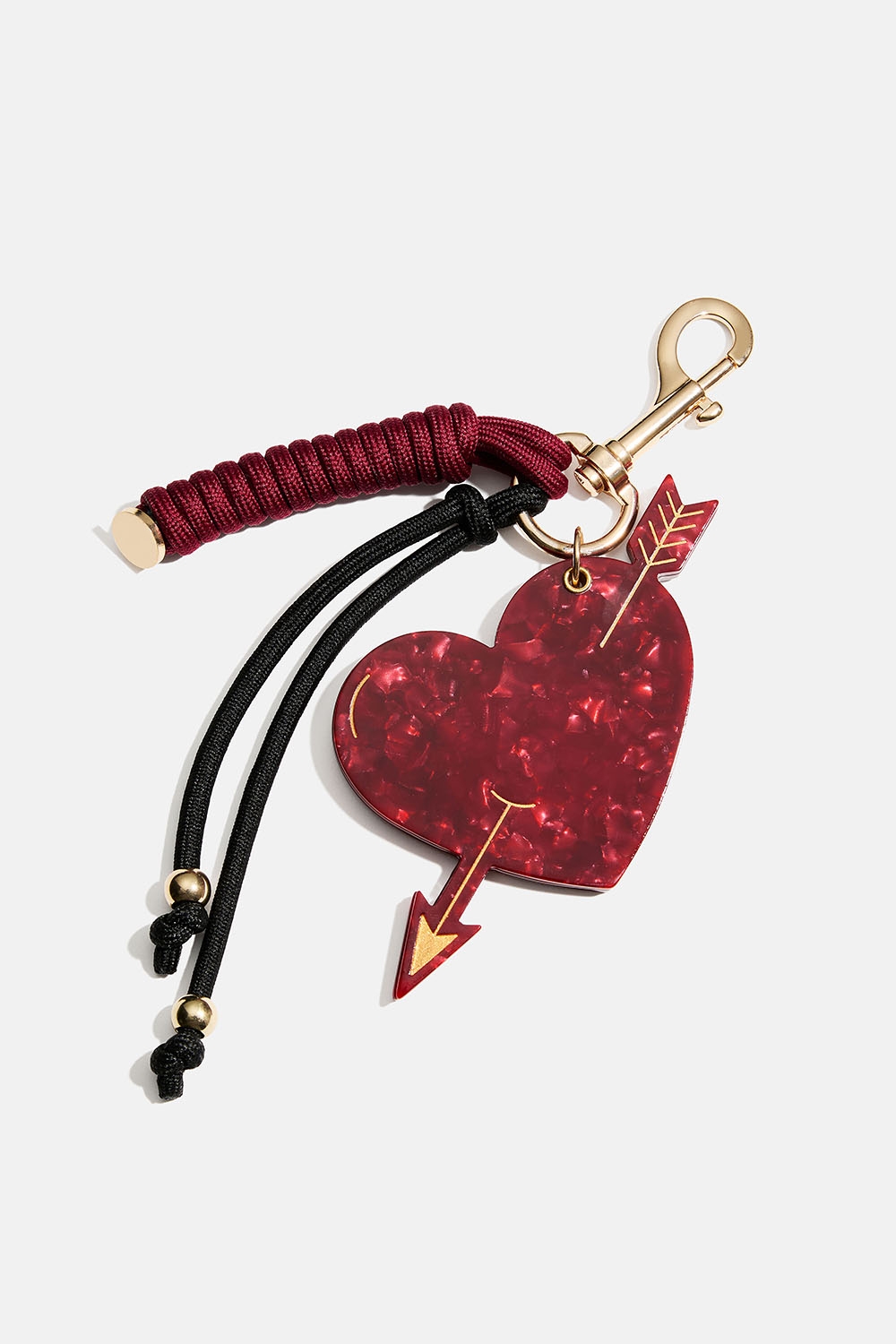 Veskedekorasjon med lite speil, hjerte og snorer. i gruppen Vesker / Bag charms hos Glitter (177000726300)