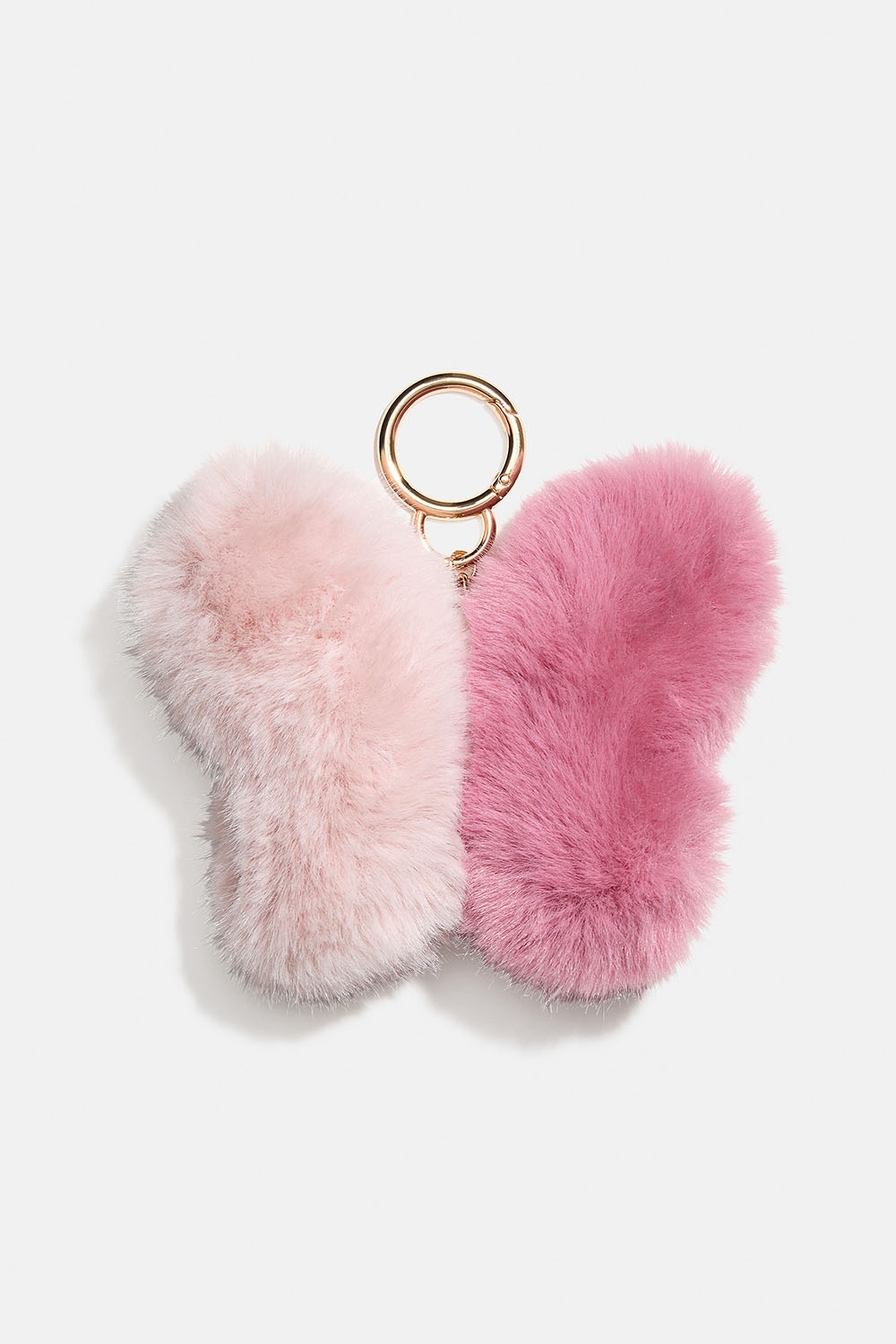 Veskedekorasjon med rosa fluffy sommerfugl i gruppen Vesker / Bag charms hos Glitter (177000745400)