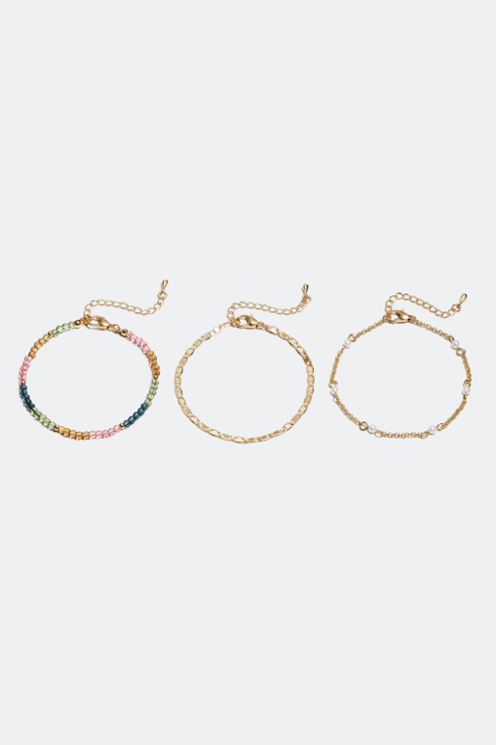 Armbånd med fargede perler, 3-pakning i gruppen Alle Smykker / Armbånd / Flerpakning hos Glitter (25100026)