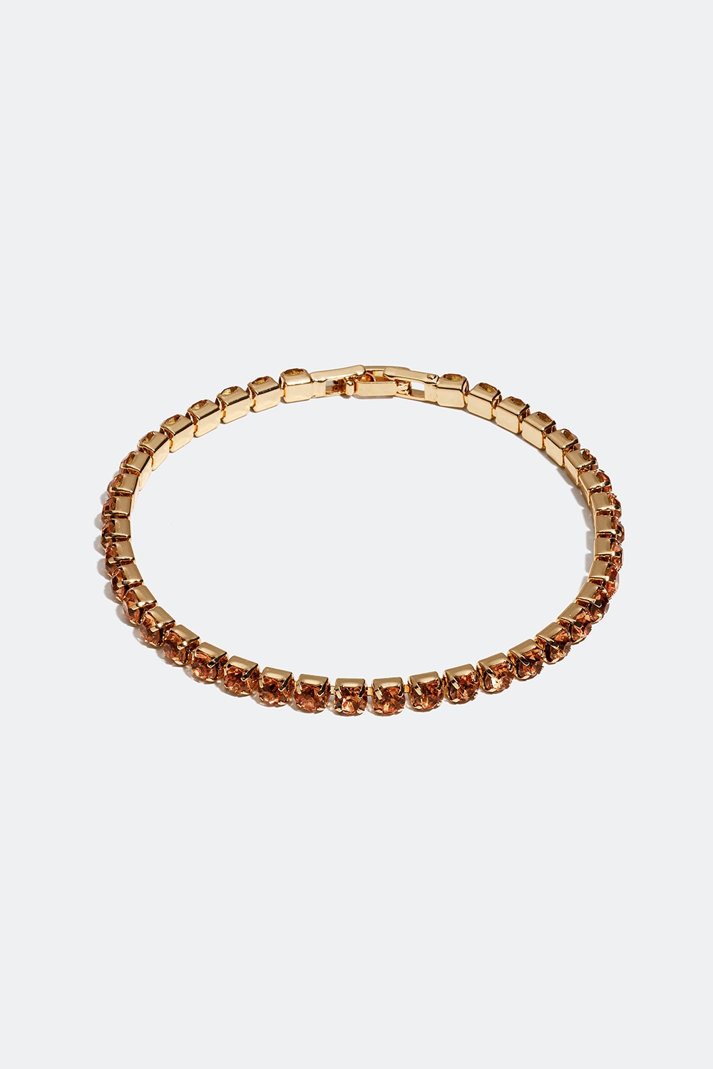 Tennisarmbånd med gullfargede glassteiner, 0,4 cm i gruppen Smykker / Armbånd / Tynne hos Glitter (251000458397)
