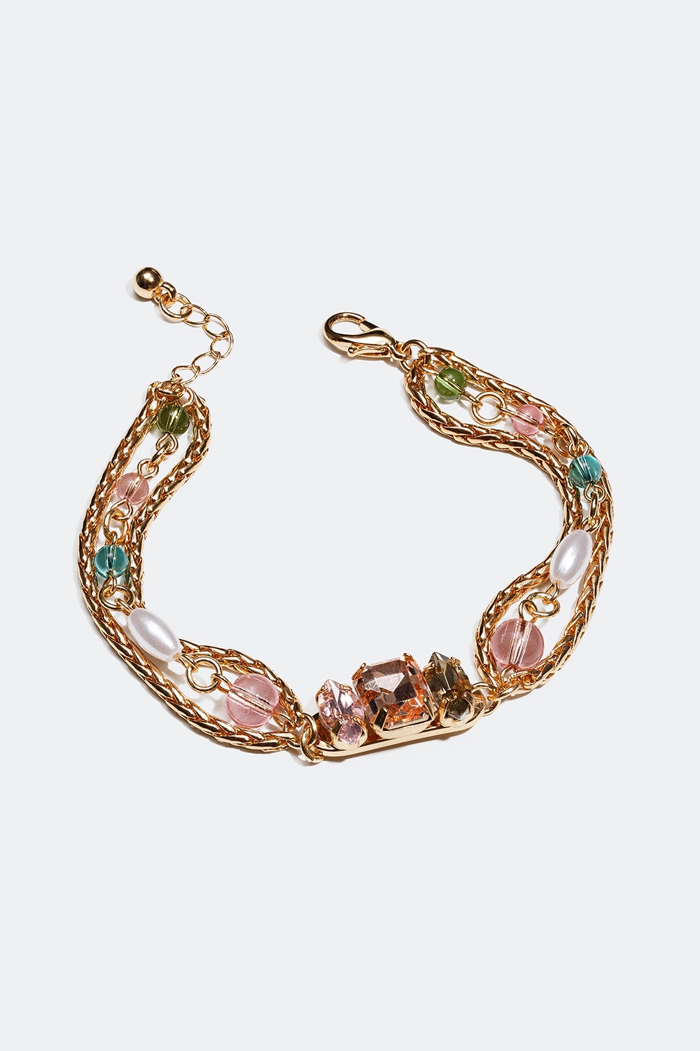 Armbånd med perler og steiner i lyse farger i gruppen Festive Season Collection hos Glitter (251000519900)