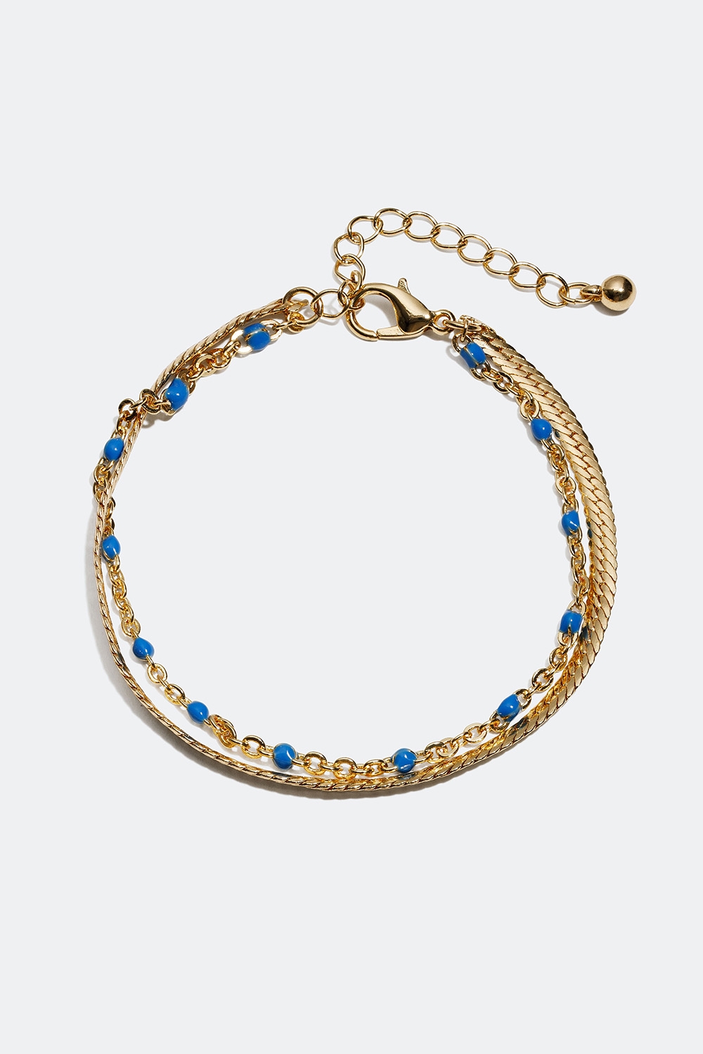 Gullfarget armbånd med detaljer i blått i gruppen Smykker / Armbånd / Tynne hos Glitter (251000597002)