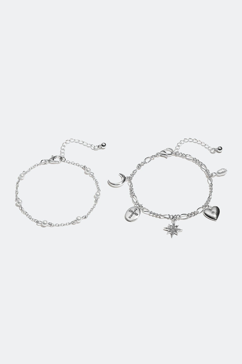 Armbånd med perler og charms, 2-pakning i gruppen Smykker / Armbånd / Flerpakning hos Glitter (251000791001)