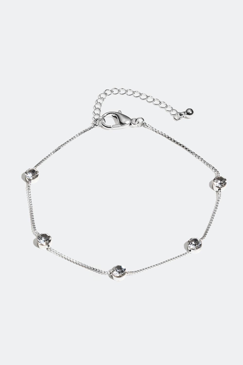 Kjedet armbånd med runde glassteiner i gruppen Smykker / Armbånd / Tynne hos Glitter (251000921001)