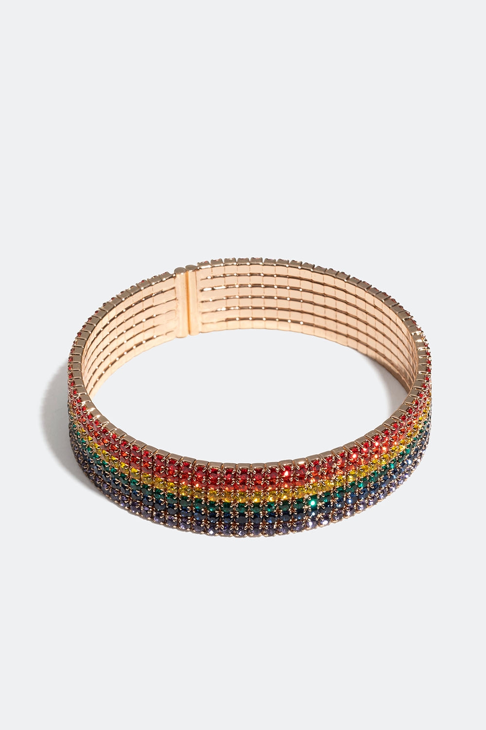 Bangle-armbånd med glassteiner i regnbuefarger i gruppen Pride hos Glitter (251001139902)