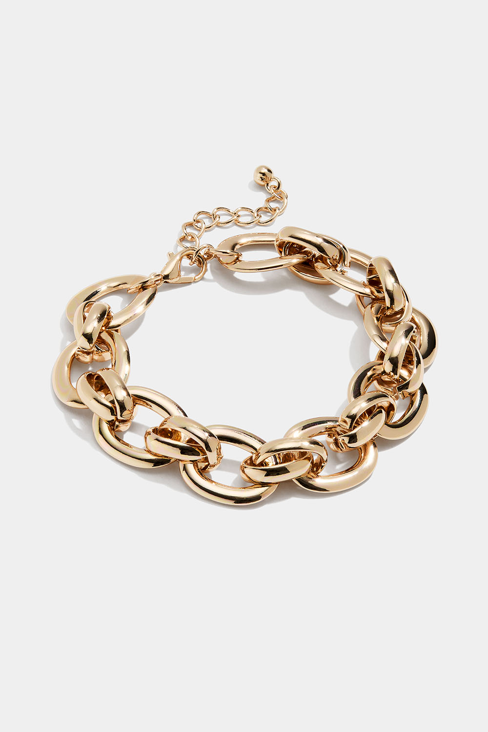 Kjedearmbånd med ovale, flate ledd, gullfarget i gruppen Smykker / Armbånd / Brede hos Glitter (251001482002)