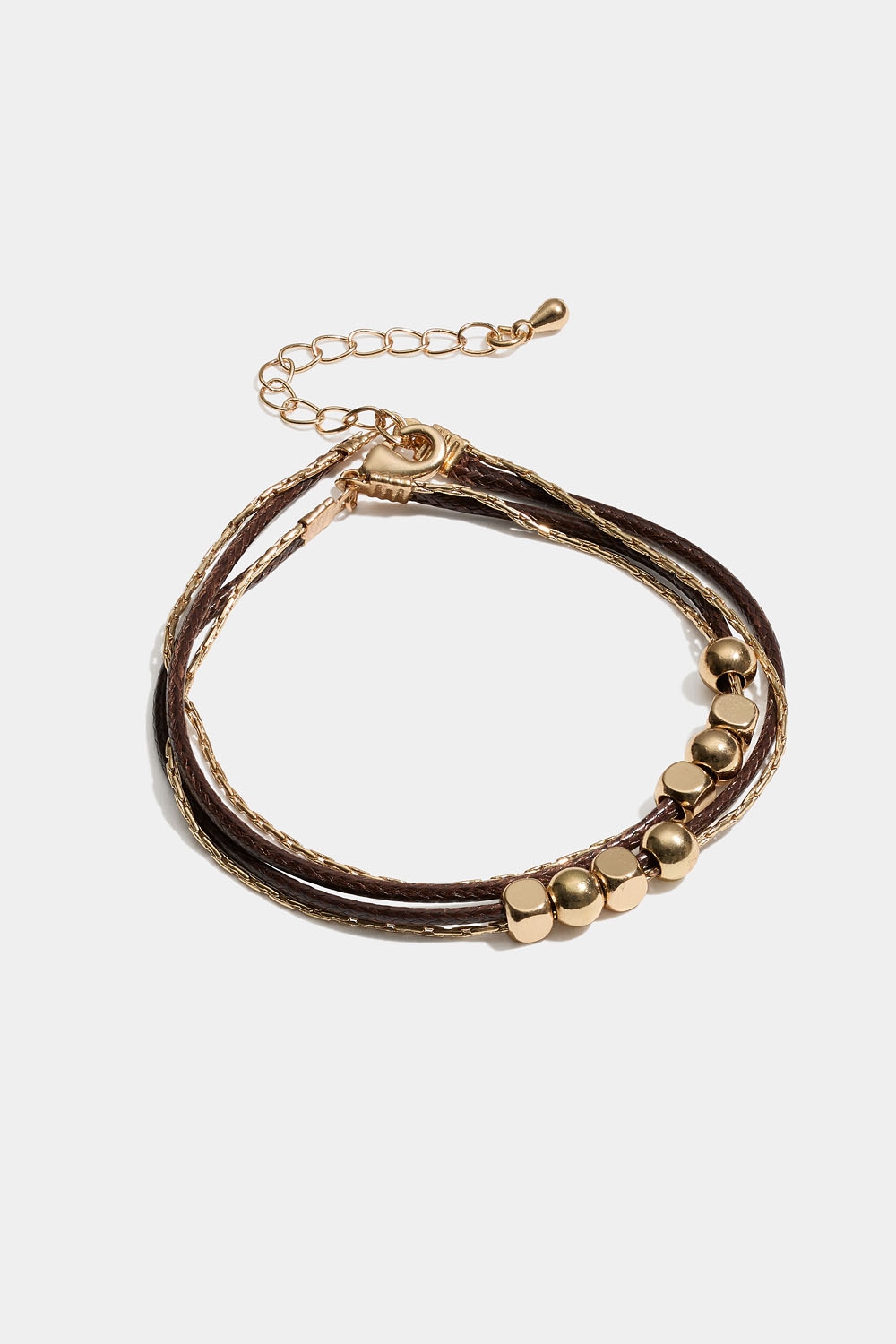 Armbånd med kjede, tau og gullperler i gruppen Smykker / Armbånd hos Glitter (251001598002)