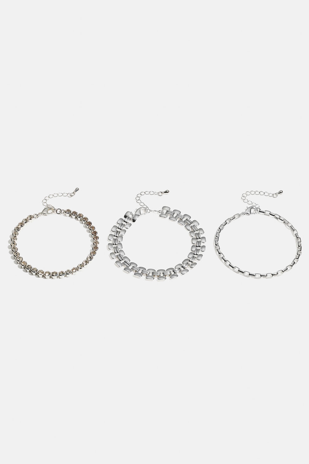 Kjedet armbånd med strass, 3-pakning i gruppen Smykker / Armbånd / Flerpakning hos Glitter (251001601001)