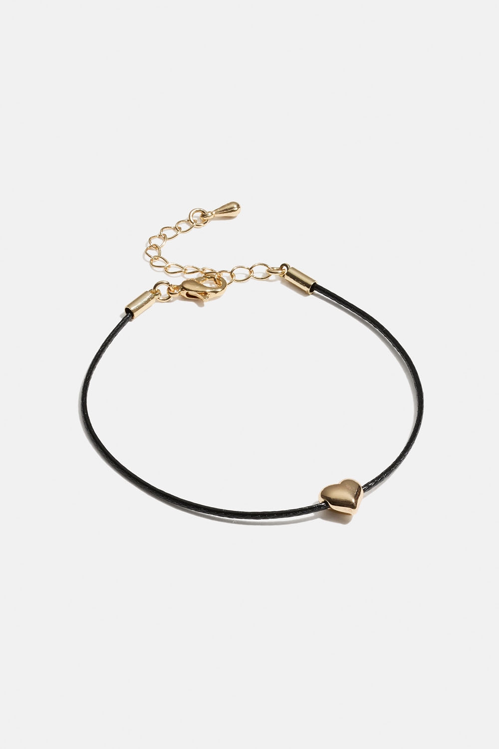 Armbånd med hjerte og sort bånd i gruppen Smykker / Armbånd hos Glitter (251001649002)