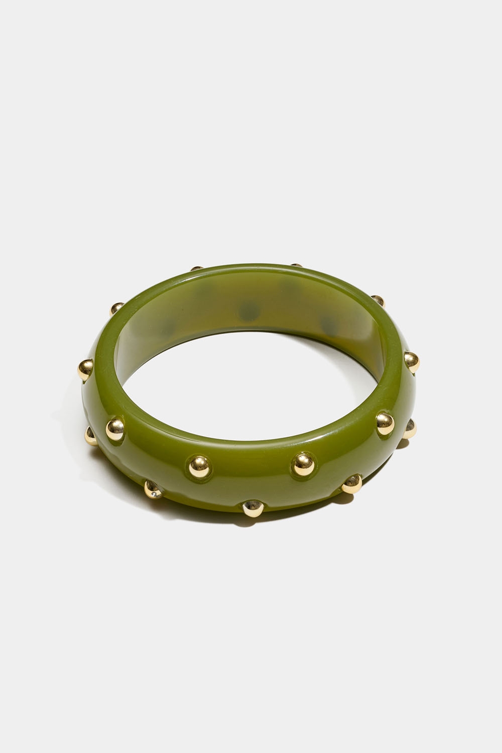 Olivengrønt armbånd med nagler i gruppen Smykker / Armbånd / Brede hos Glitter (251001737500)