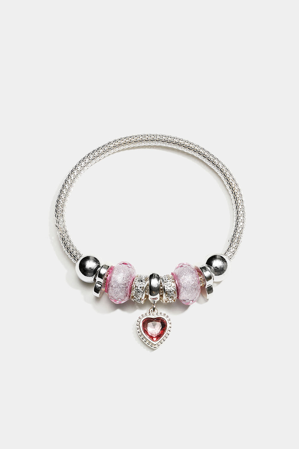 Elastisk armbånd med anheng i rosa detaljer i gruppen Smykker / Armbånd hos Glitter (251002065101)