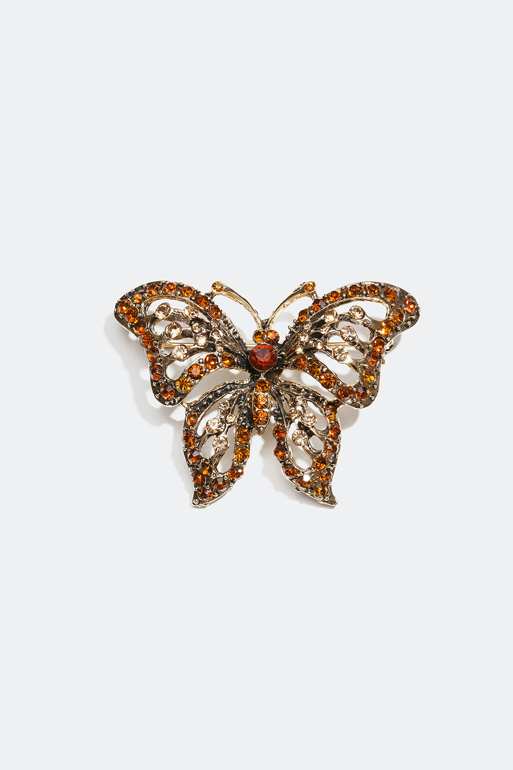 Brosje med sommerfugl og fargede glassteiner i gruppen Smykker / Brosjer hos Glitter (25200005)