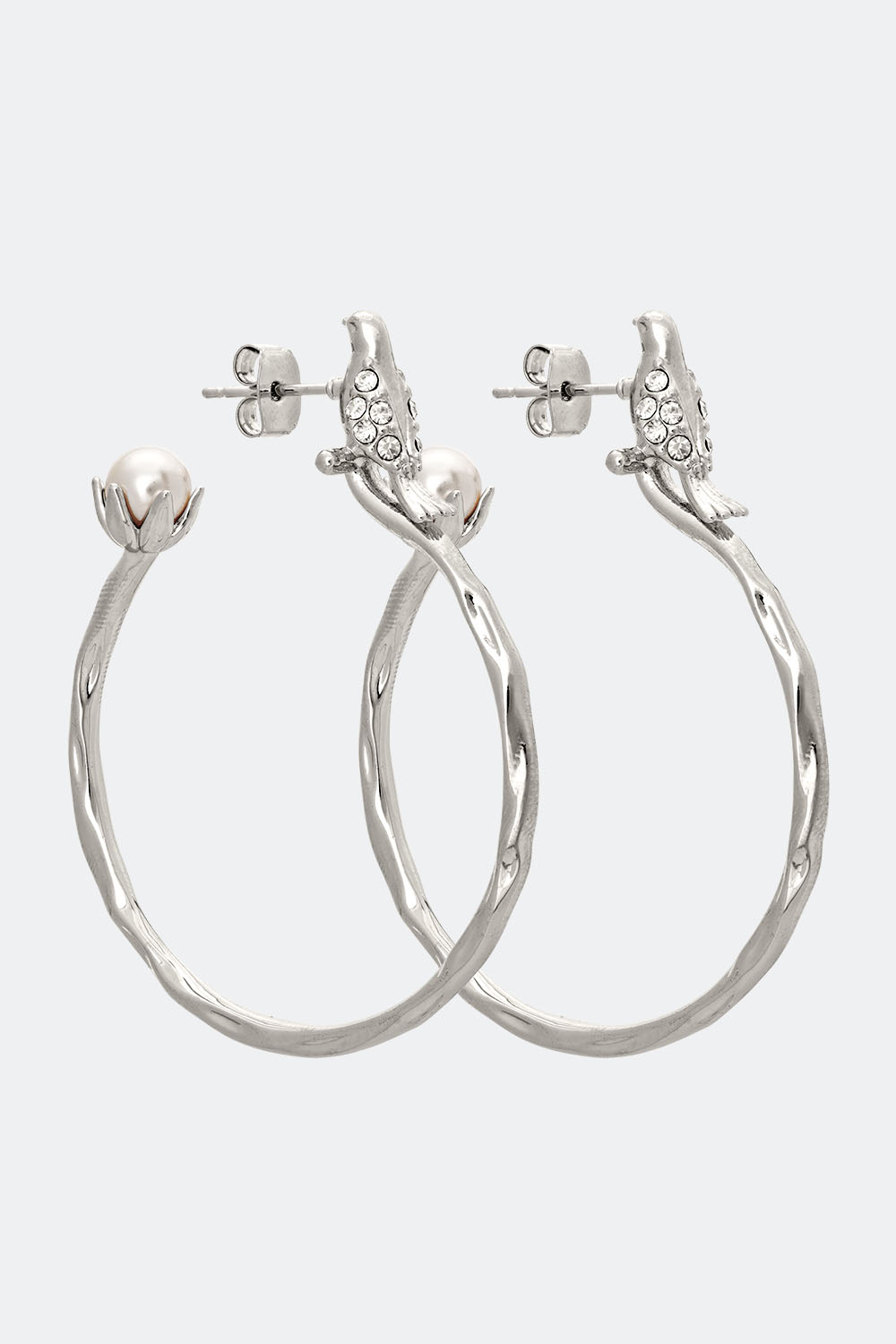 Eden hoops earrings - Ivory (Silver) i gruppen Lily and Rose - Øredobber hos Glitter (253000241001)
