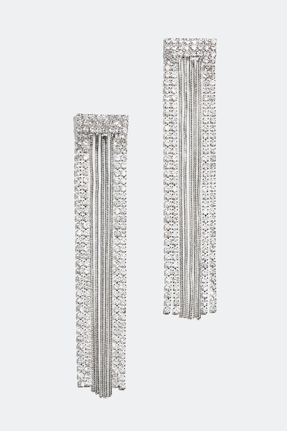 Lange rektangulære øredobber med lenker i gruppen Smykker / Øredobber / Rhinestone hos Glitter (253003931001)