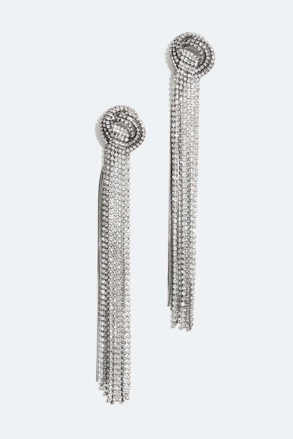 Lange strassøredobber med knute i gruppen Smykker / Øredobber / Rhinestone hos Glitter (253003971001)