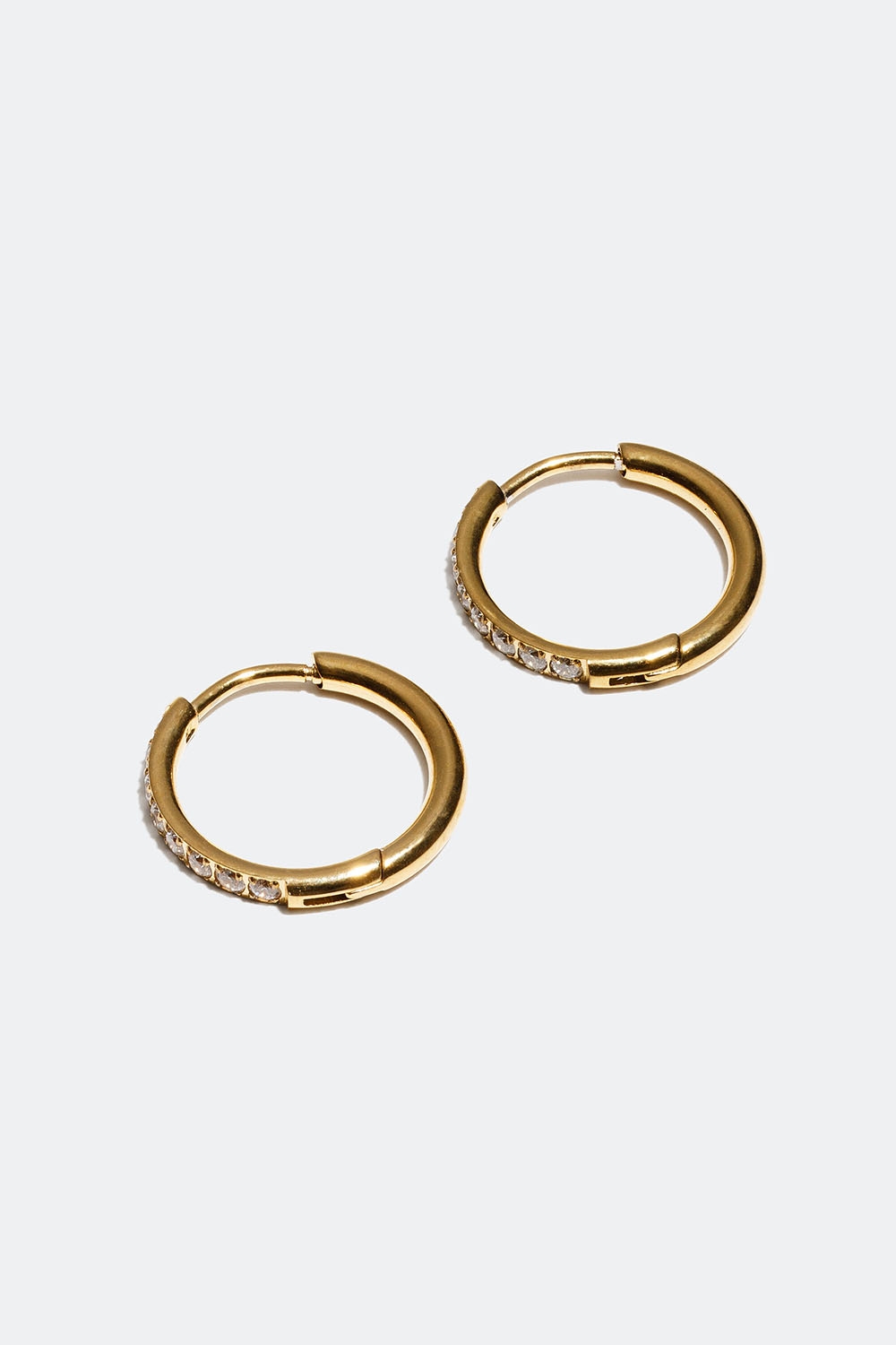 Små øreringer i stål med 18 k gull, med Cubic Zirconia i gruppen Smykker / Øredobber / Øreringer / Klassiske øreringer hos Glitter (253004432002)