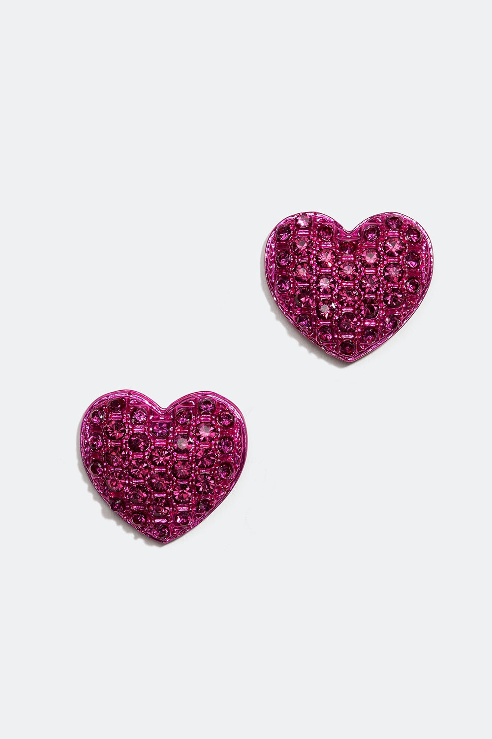 Rosa hjerteformede studs med glassteiner i gruppen Smykker / Øredobber / Rhinestone hos Glitter (253005305500)
