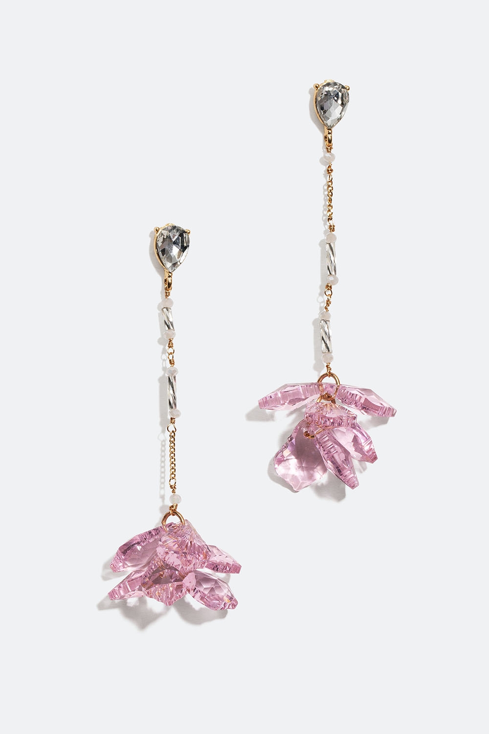 Lange øredobber med rosa blomsterblader i gruppen Smykker / Øredobber hos Glitter (253005895102)
