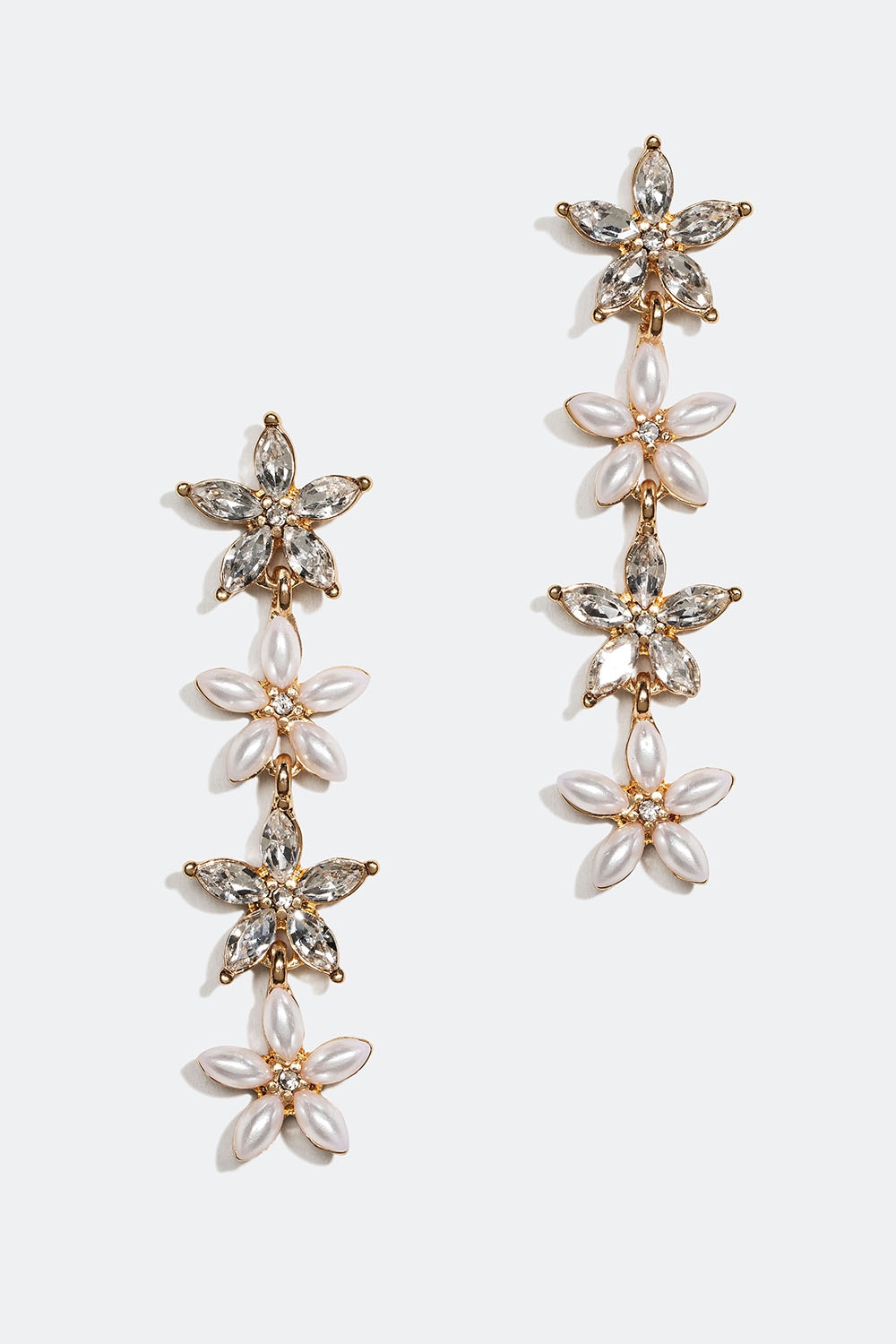 Lange øredobber med blomster i glassteiner og perler i gruppen Smykker / Øredobber hos Glitter (253006043102)