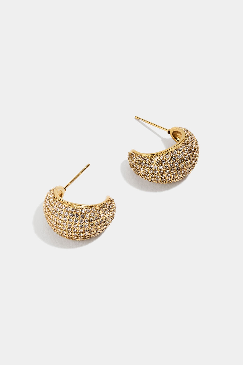 Øreringer i stål med 18K gull og belegg av Cubic Zirconia i gruppen Smykker / Øredobber hos Glitter (253009152002)