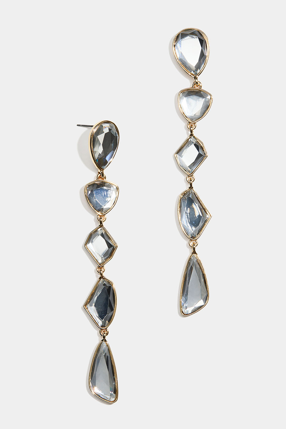 Lange øredobber med steiner i ulike former i gruppen Smykker / Øredobber / Rhinestone hos Glitter (253010330202)