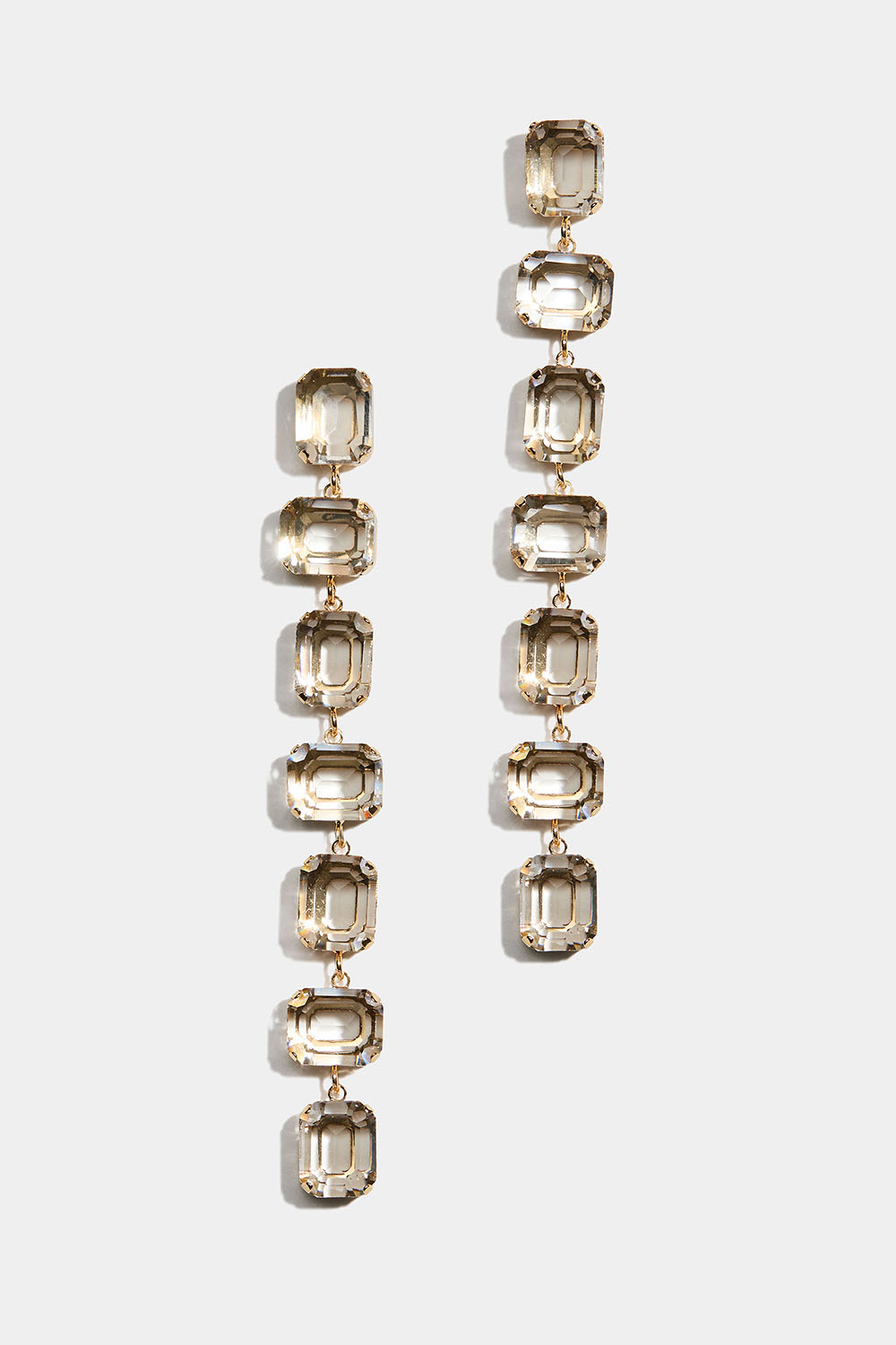 Øredobber med rektangulære hvite steiner i gruppen Smykker / Øredobber / Rhinestone hos Glitter (253010340202)