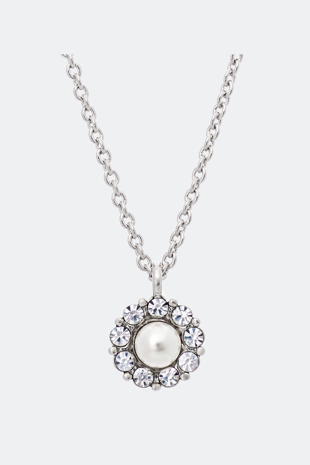 Petite Miss Sofia pearl necklace - Crystal (Silver) i gruppen Lily and Rose - Halskjeder hos Glitter (254000190201)