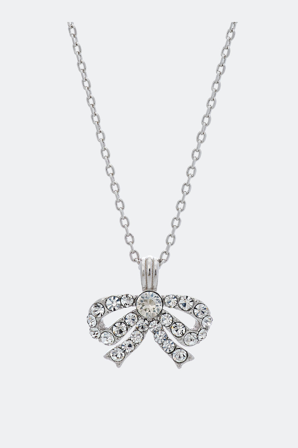 Petite Antoinette bow necklace - Crystal (Silver) i gruppen Lily and Rose - Halskjeder hos Glitter (254000200201)