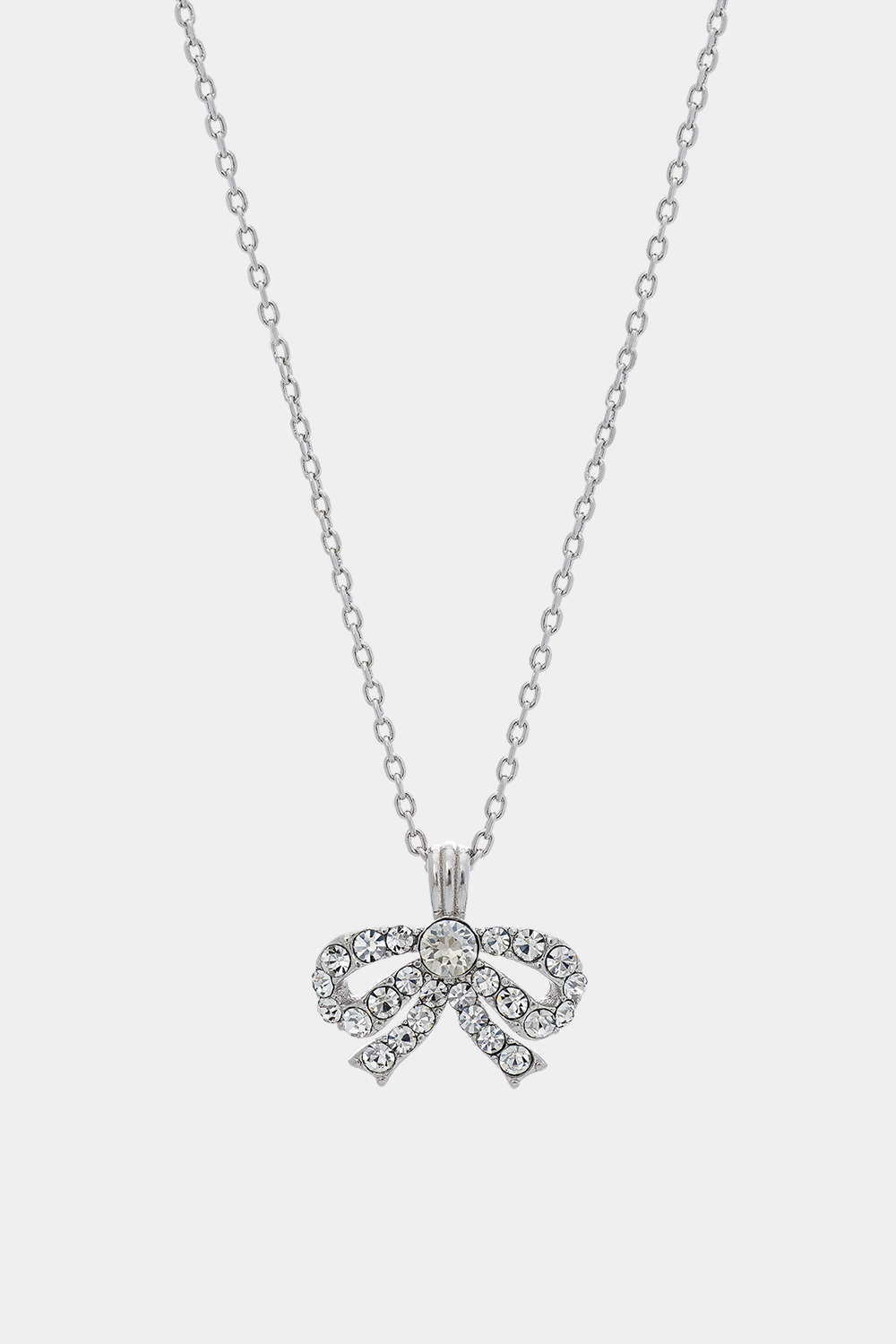 Petite Antoinette bow necklace - Crystal (Silver) i gruppen Lily and Rose - Halskjeder hos Glitter (254000200201)