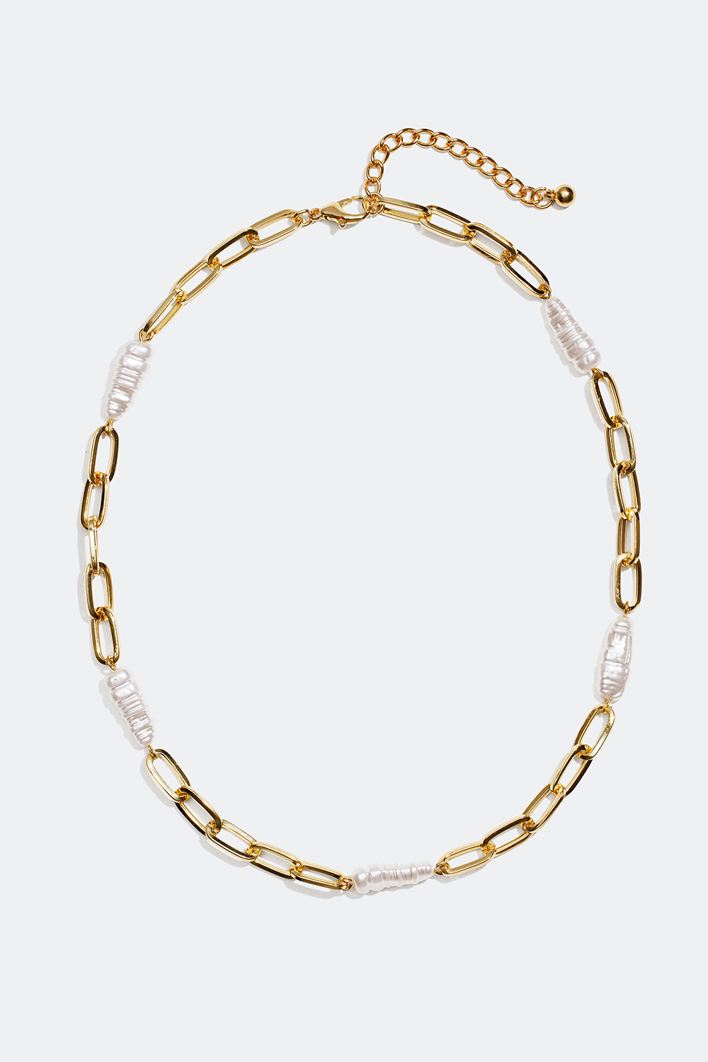 Gullfarget halskjede med binders-kjede og perler i gruppen Smykker / Halskjeder hos Glitter (254000832002)